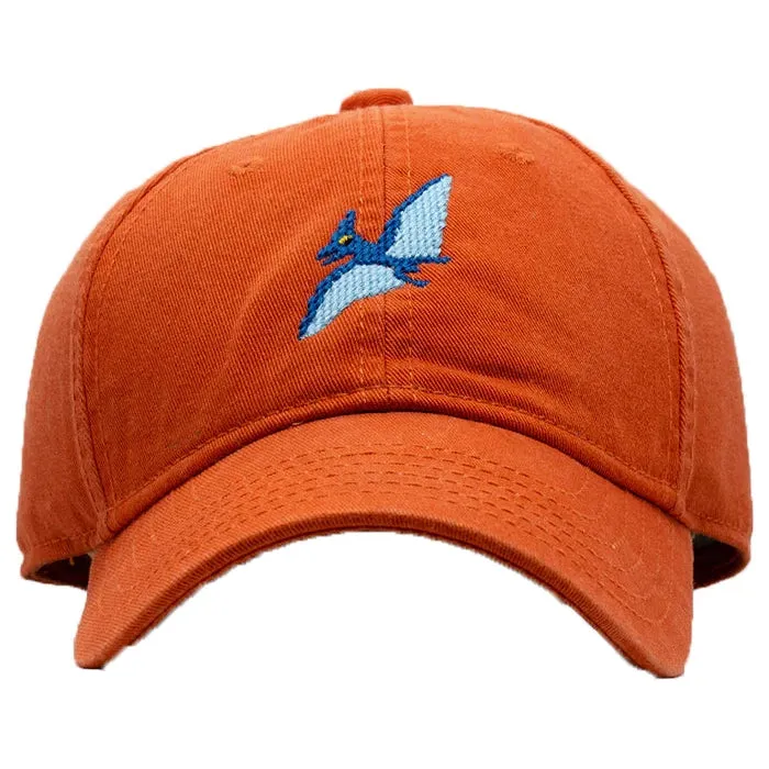 Harding Lane Kids Pterodactyl Cotton Canvas Baseball Hat - Persimmon