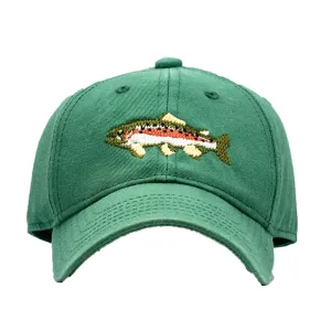 Harding Lane Kids Trout Cotton Canvas Baseball Hat - Moss Green