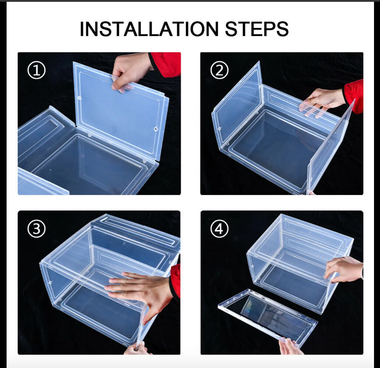 Hat Organizer & Premium Hat Storage Box for Baseball Caps - Obsidian Black