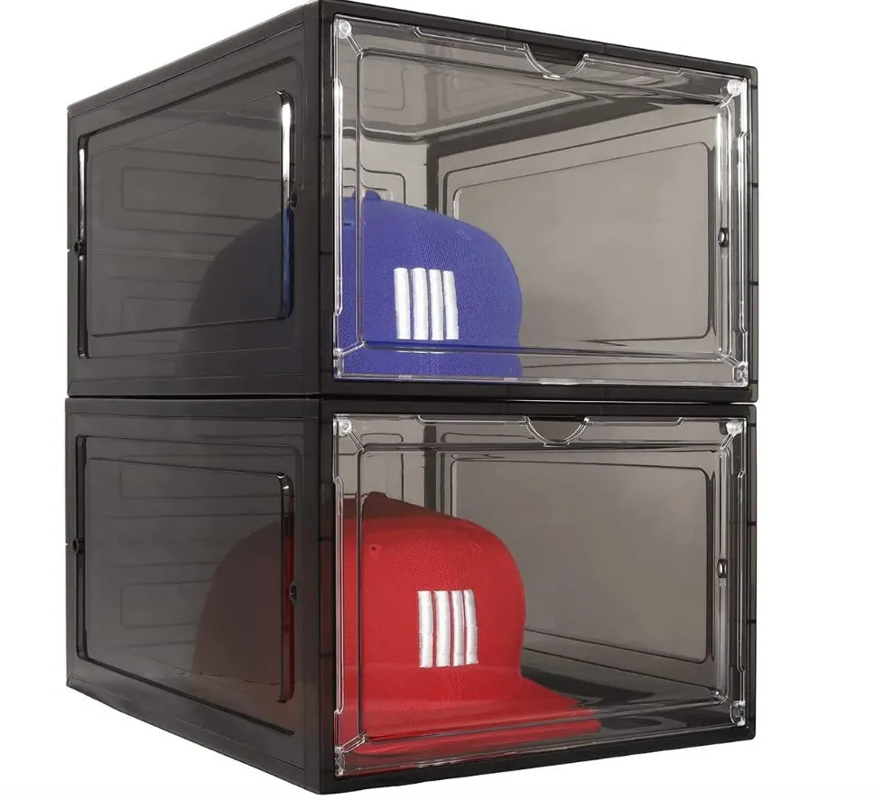 Hat Organizer & Premium Hat Storage Box for Baseball Caps - Obsidian Black