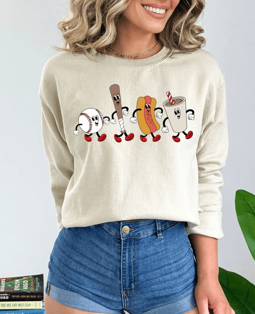 Hazel Blues® | Baseball Cartoon Graphic Sweatshirt