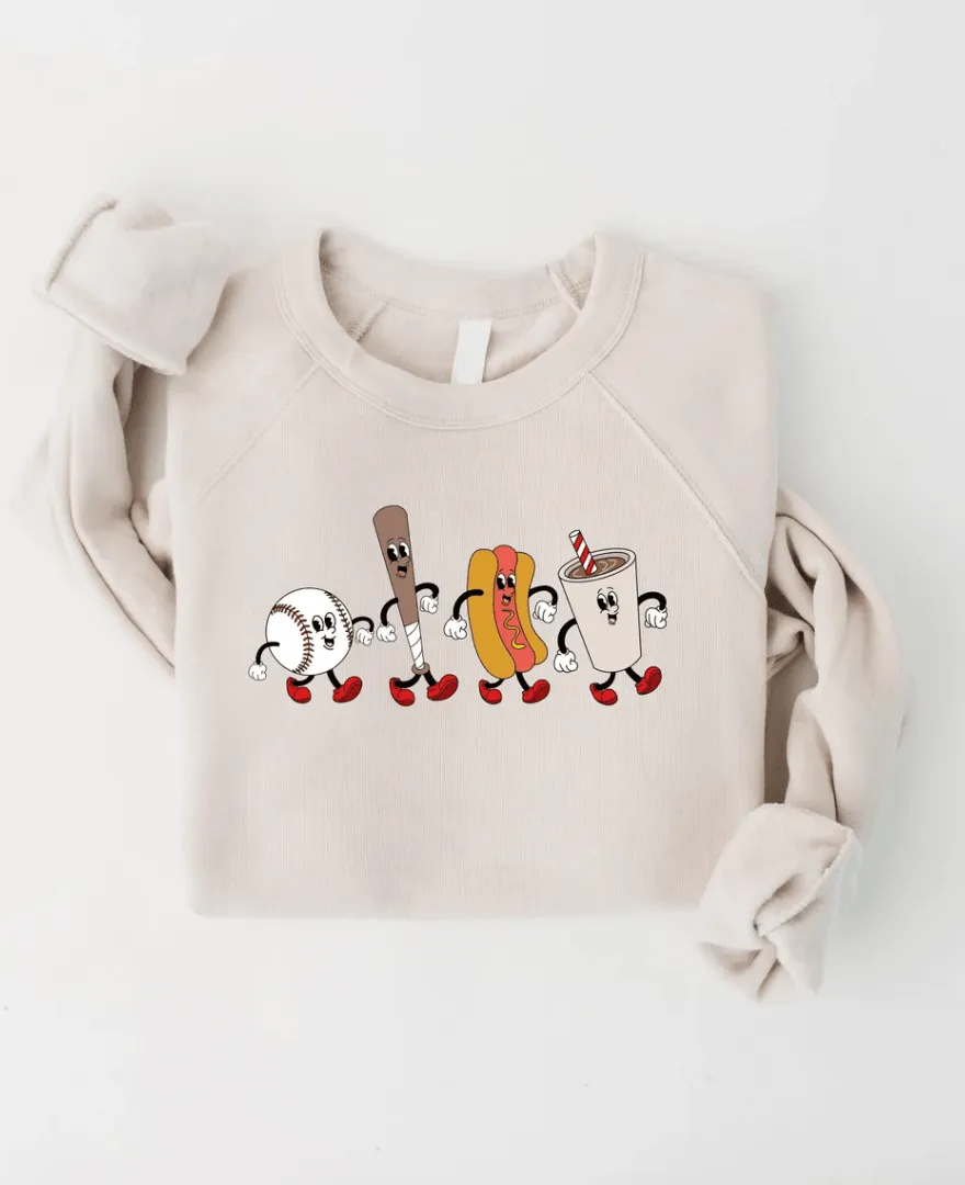 Hazel Blues® | Baseball Cartoon Graphic Sweatshirt