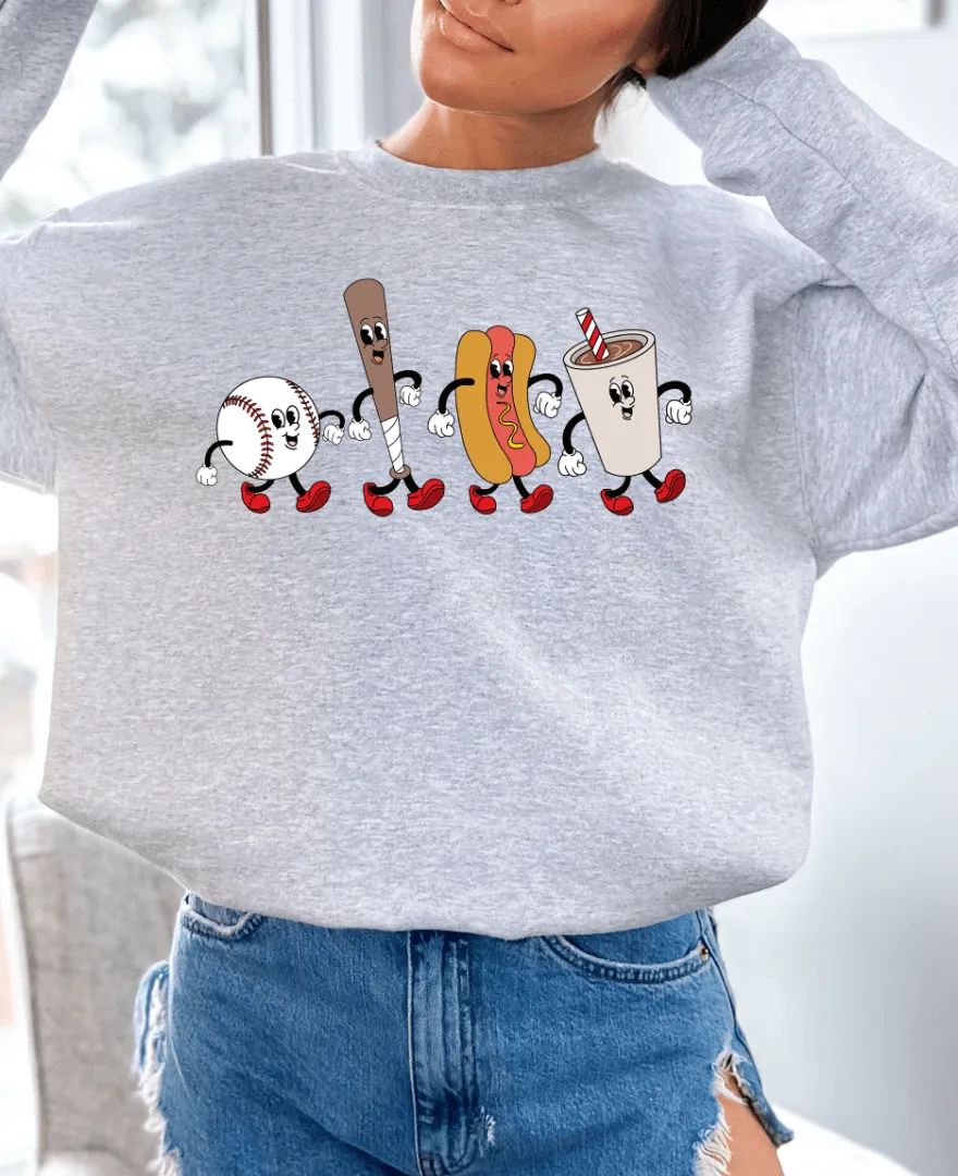 Hazel Blues® | Baseball Cartoon Graphic Sweatshirt