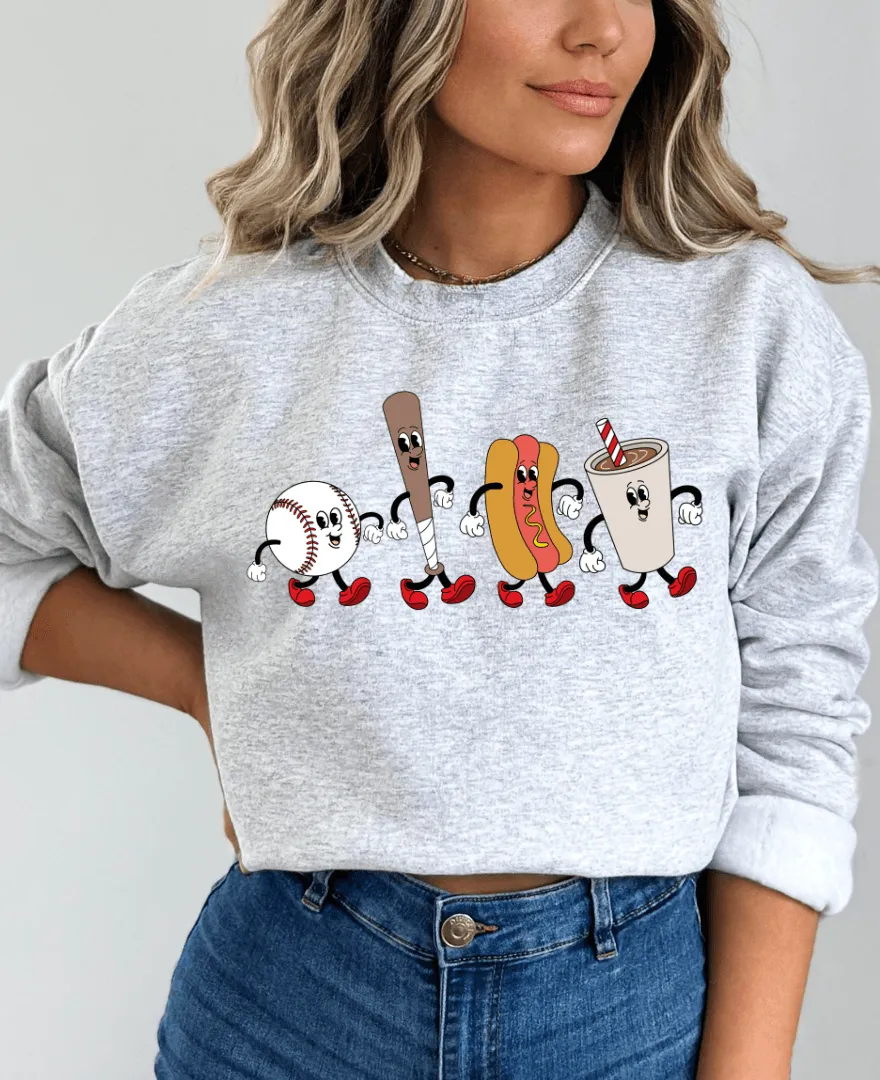 Hazel Blues® | Baseball Cartoon Graphic Sweatshirt