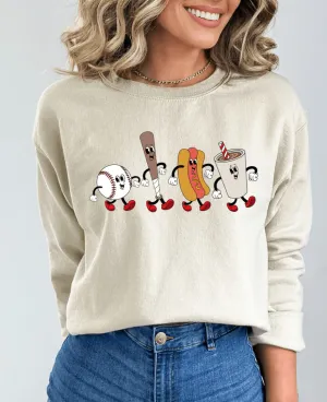 Hazel Blues® | Baseball Cartoon Graphic Sweatshirt