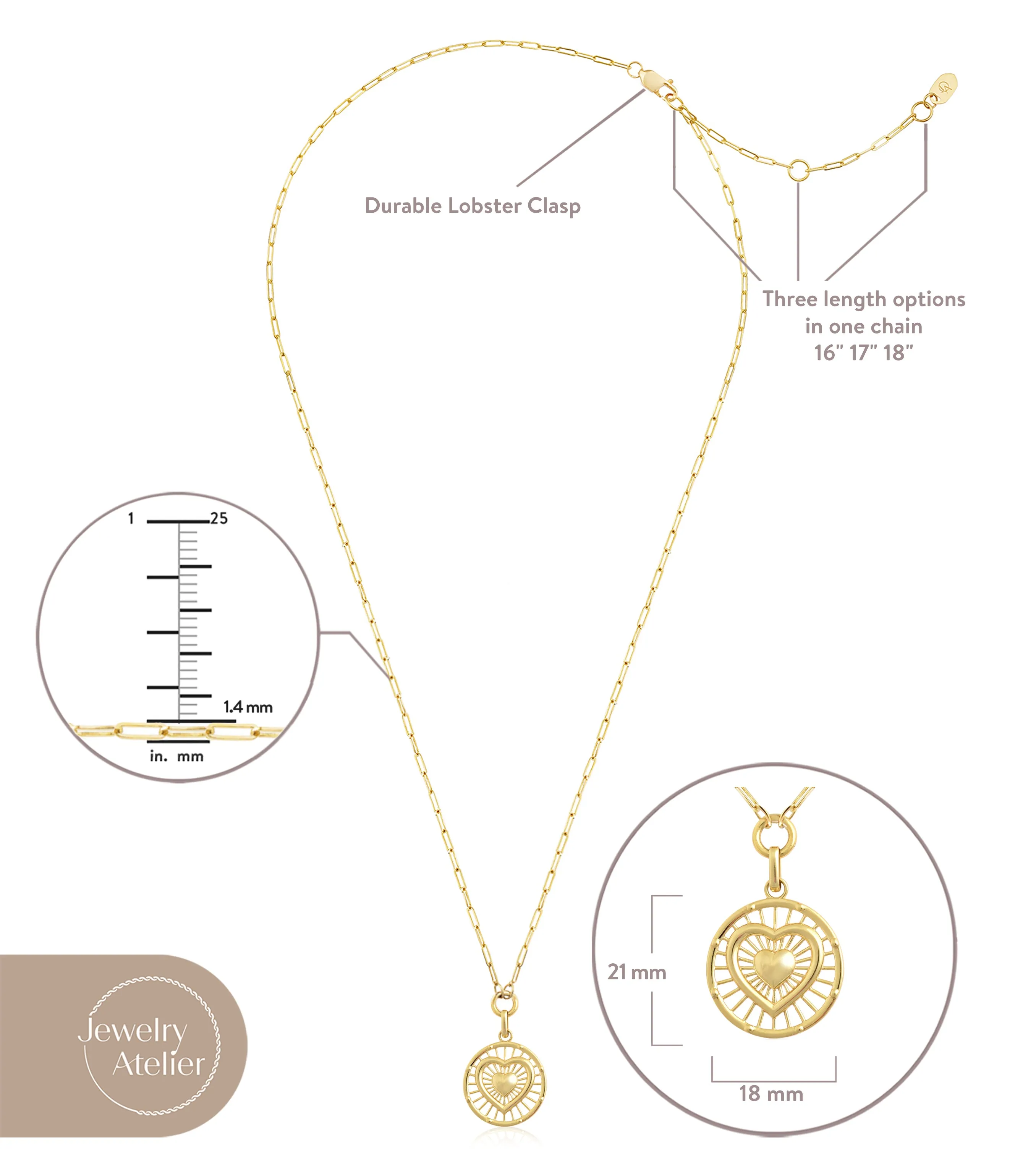 Heart Medallion Coin Necklaces