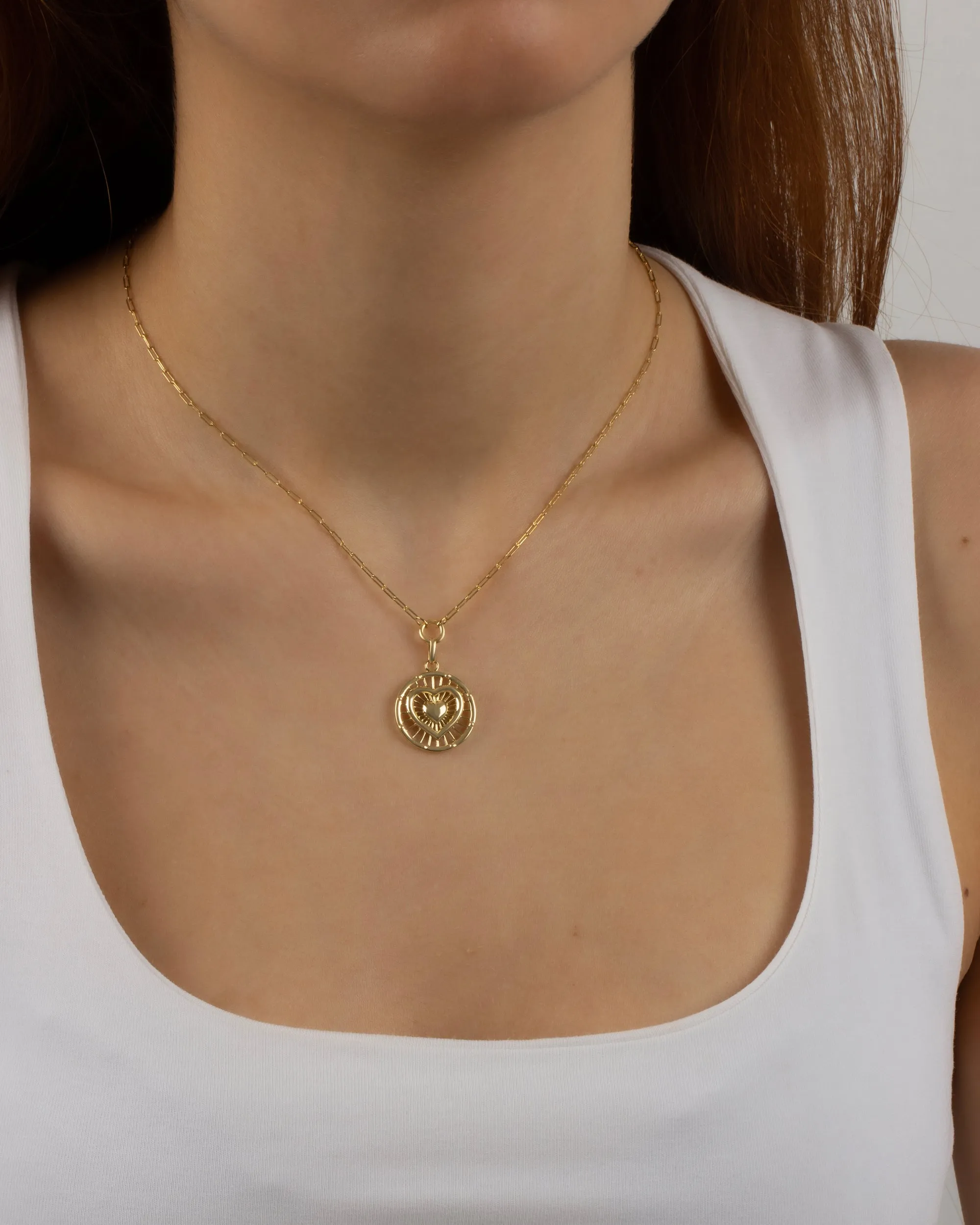Heart Medallion Coin Necklaces