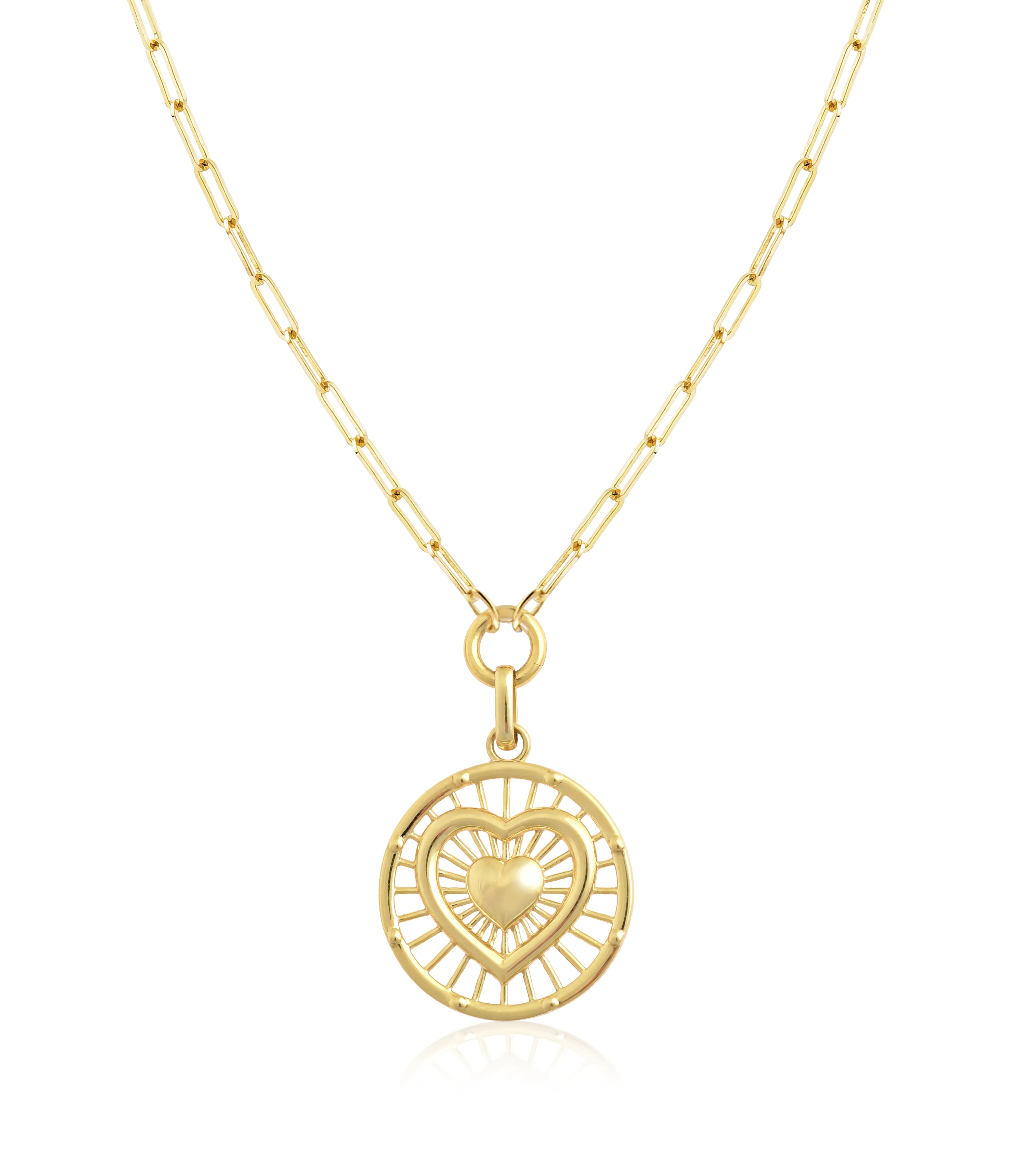 Heart Medallion Coin Necklaces