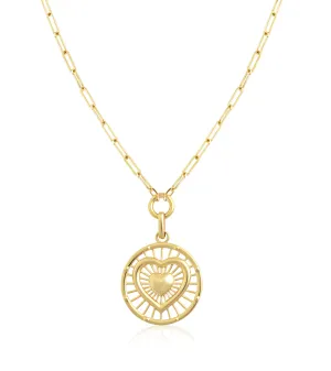 Heart Medallion Coin Necklaces