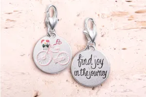 Heartfelt Emotions Silver 1-Tone Medallion - Flower Bike