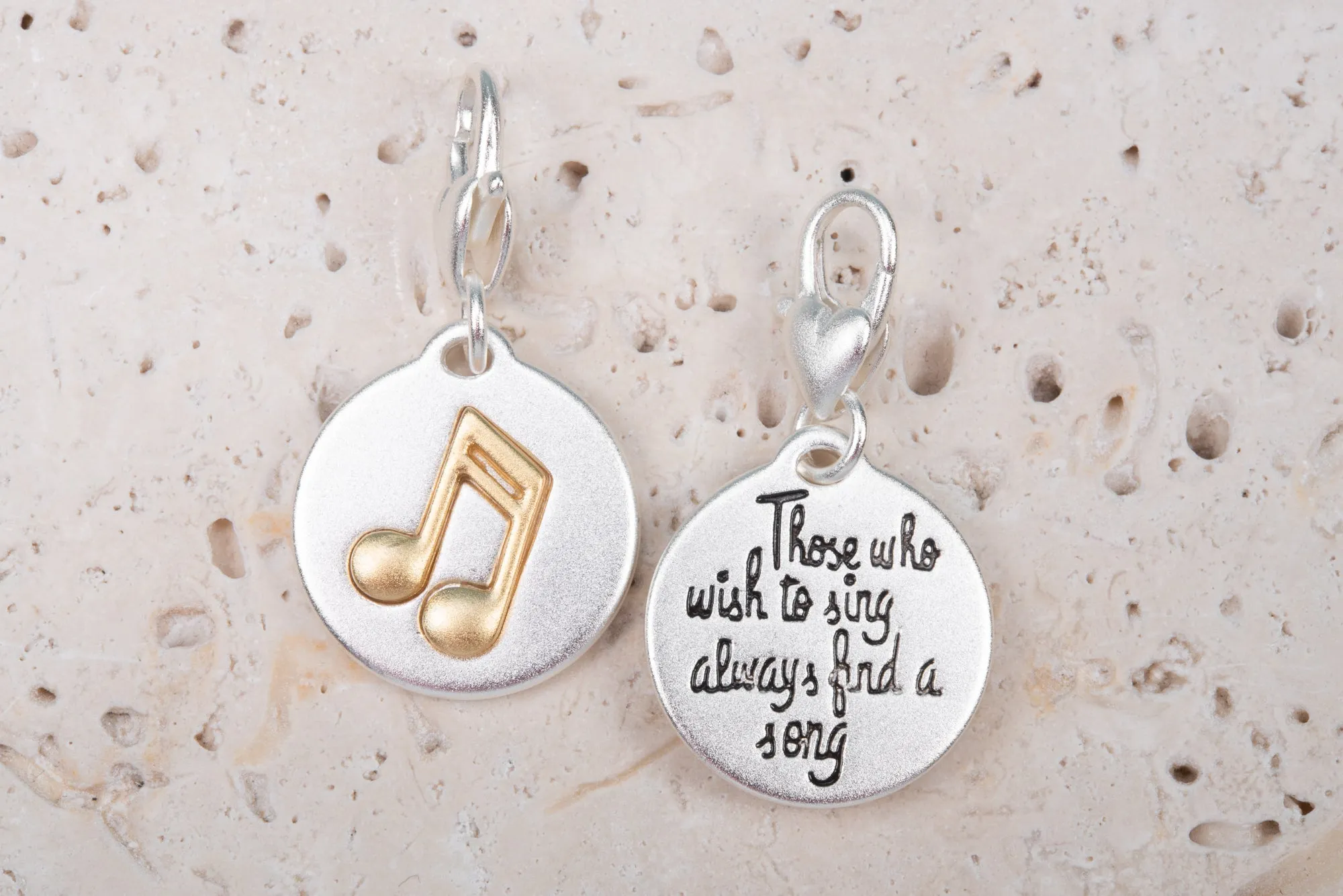 Heartfelt Emotions Silver 2-Tone Medallion - Eighth Note