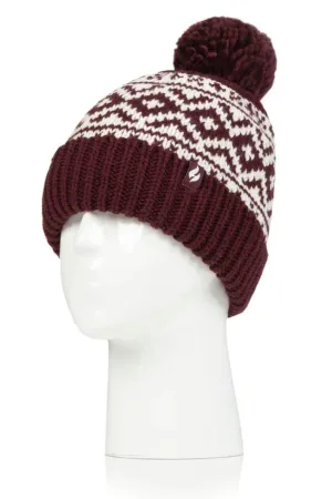 Heat Holders Aspen Pom Pom Turn Over Ladies Thermal Beanie