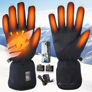 Heated Glove Liners, Rechargeable Electric Battery Operated Heated Gloves for Men Women Thin Hand Warmers for Work Skiing Hunting Fishing Arthritis