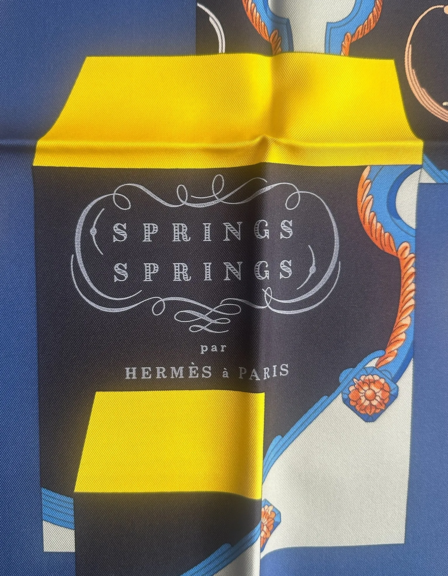 Hermes NEW Springs Springs Bague 90cm silk scarf
