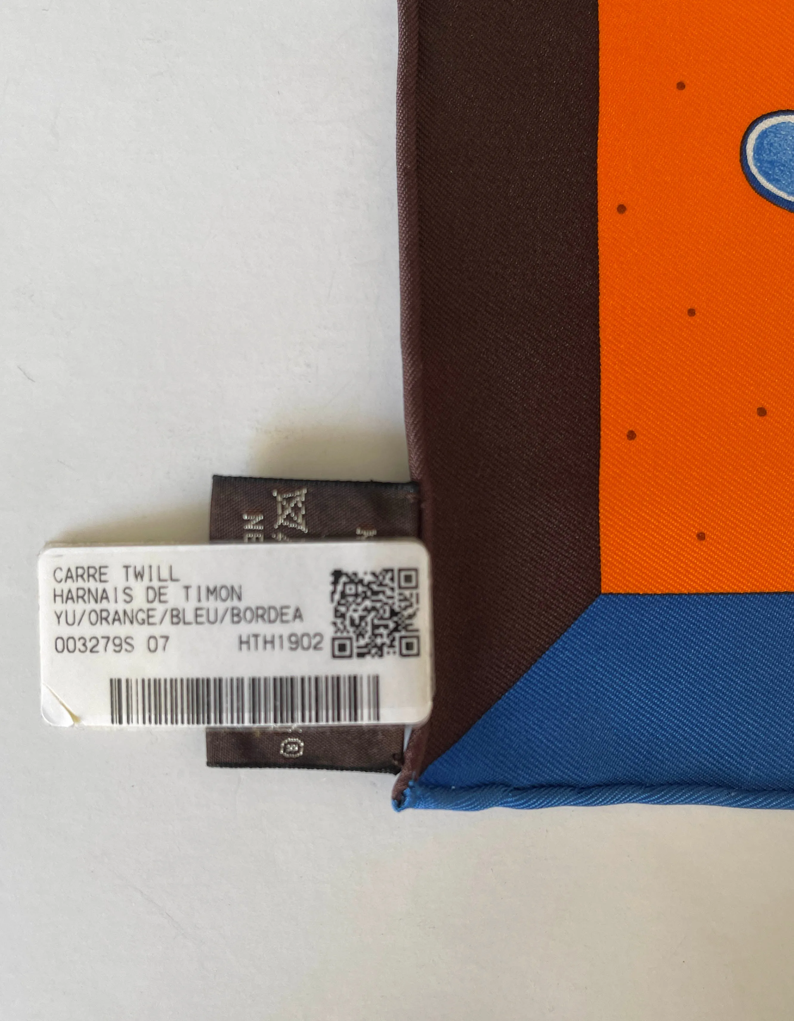 Hermes Orange/Bleu/Bordea Harnais de Timon 90cm Silk Scarf