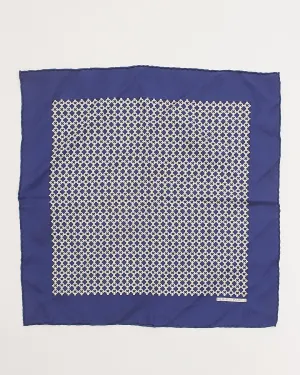 Hermès Navy Print Silk Square Scarf 45