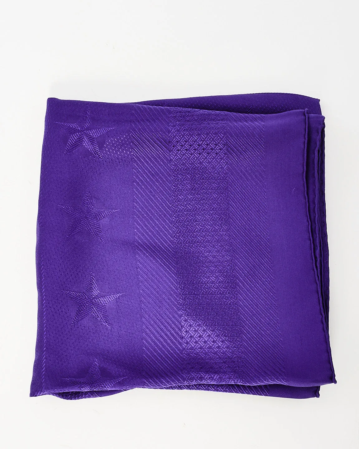 Hermès Purple Silk Star Logo Scarf