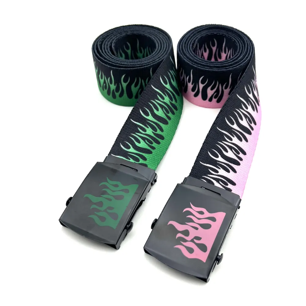 Hip-hop Canvas Flame Belt