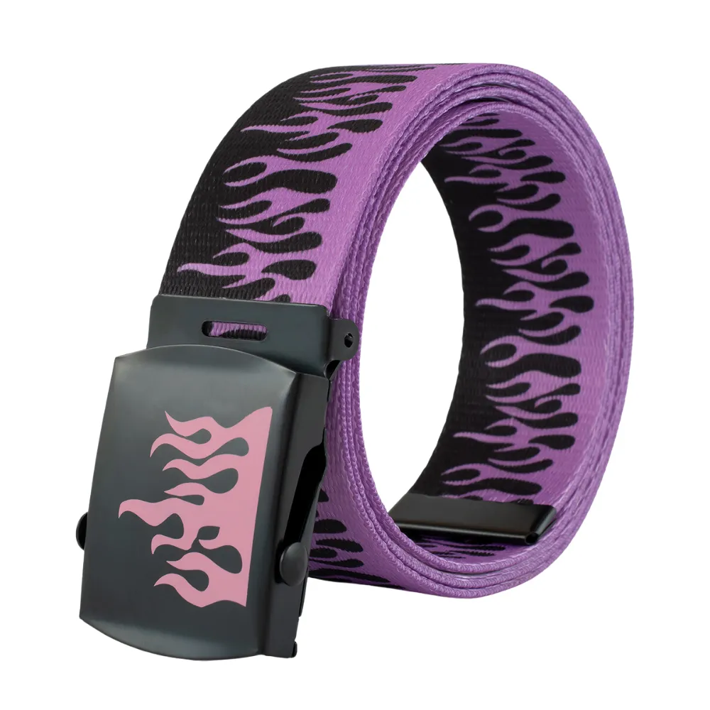 Hip-hop Canvas Flame Belt