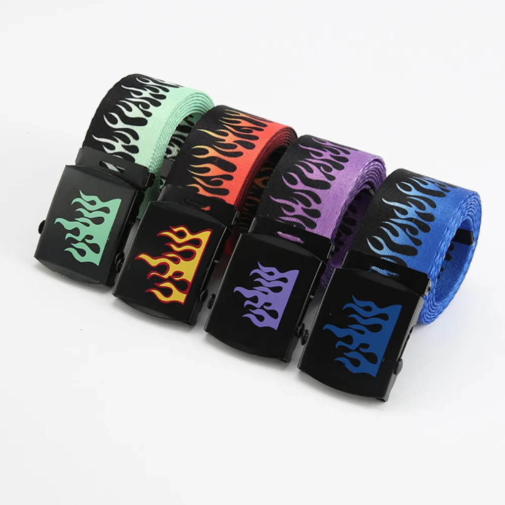Hip-hop Canvas Flame Belt