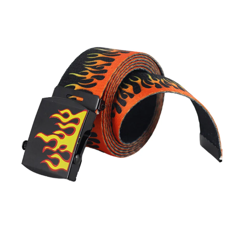 Hip-hop Canvas Flame Belt