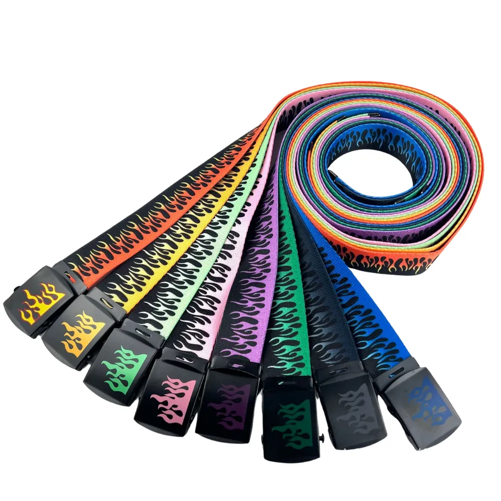 Hip-hop Canvas Flame Belt