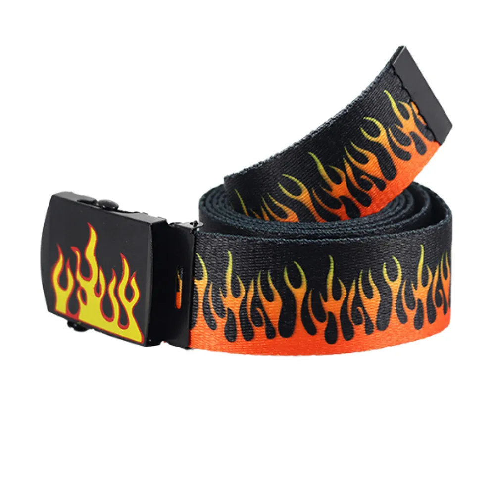 Hip-hop Canvas Flame Belt