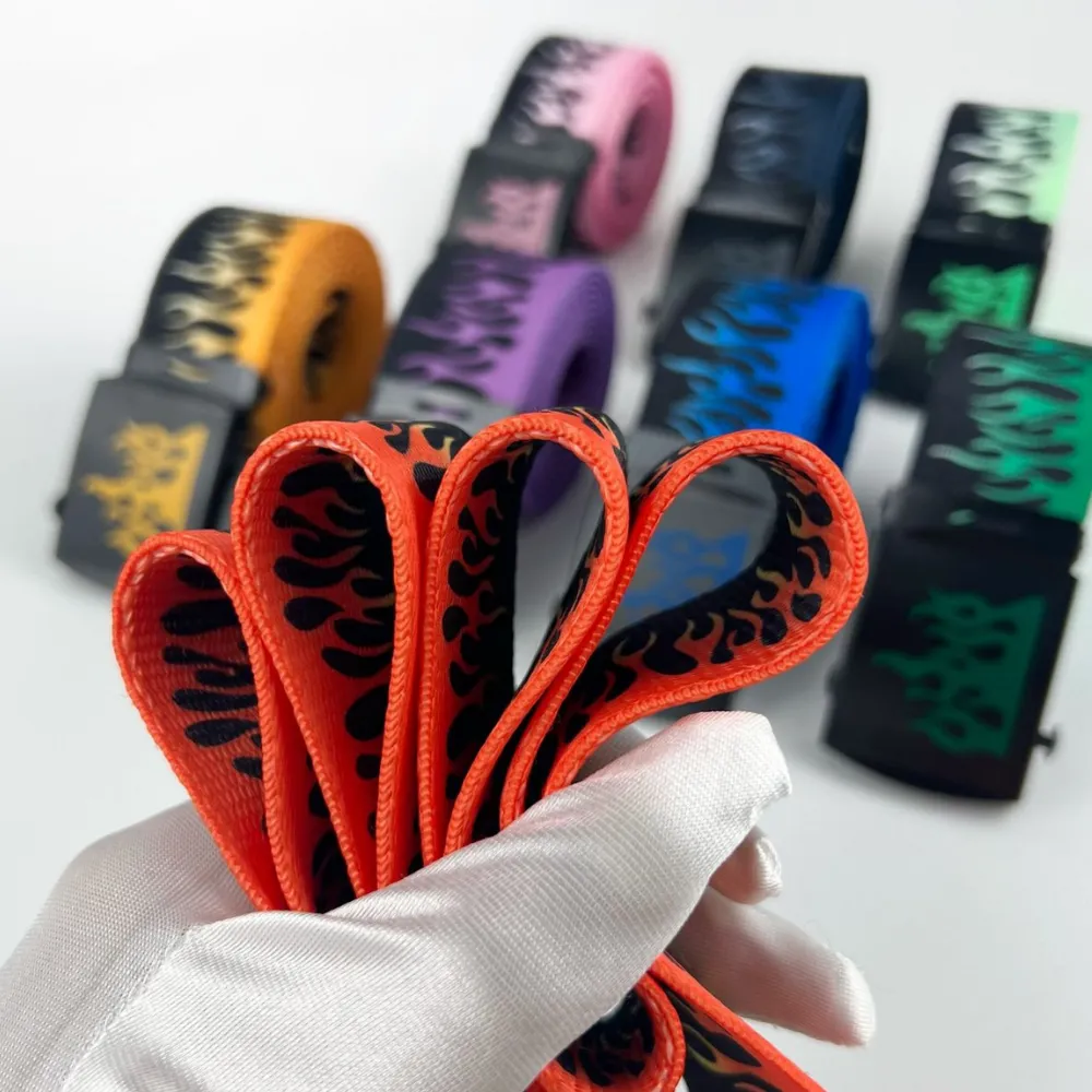 Hip-hop Canvas Flame Belt