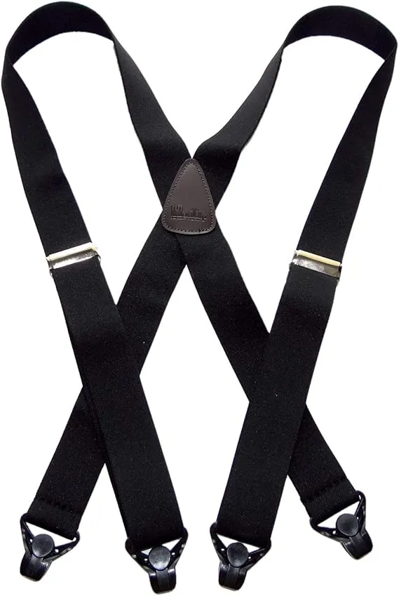 Holdup 2" Wide Contractor Suspenders with Patented Gripper Clasps