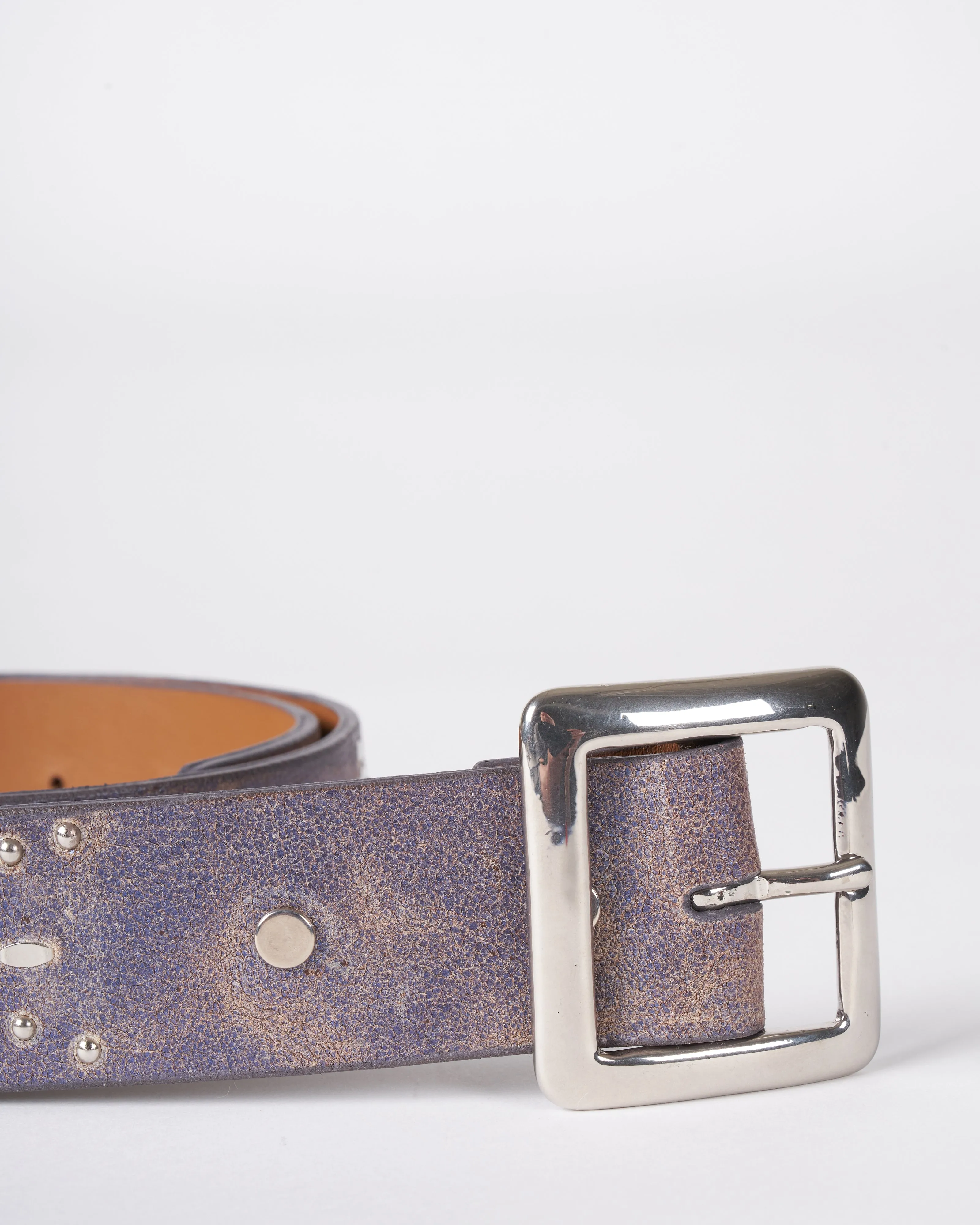 ige belt - blue pearl cracked leather
