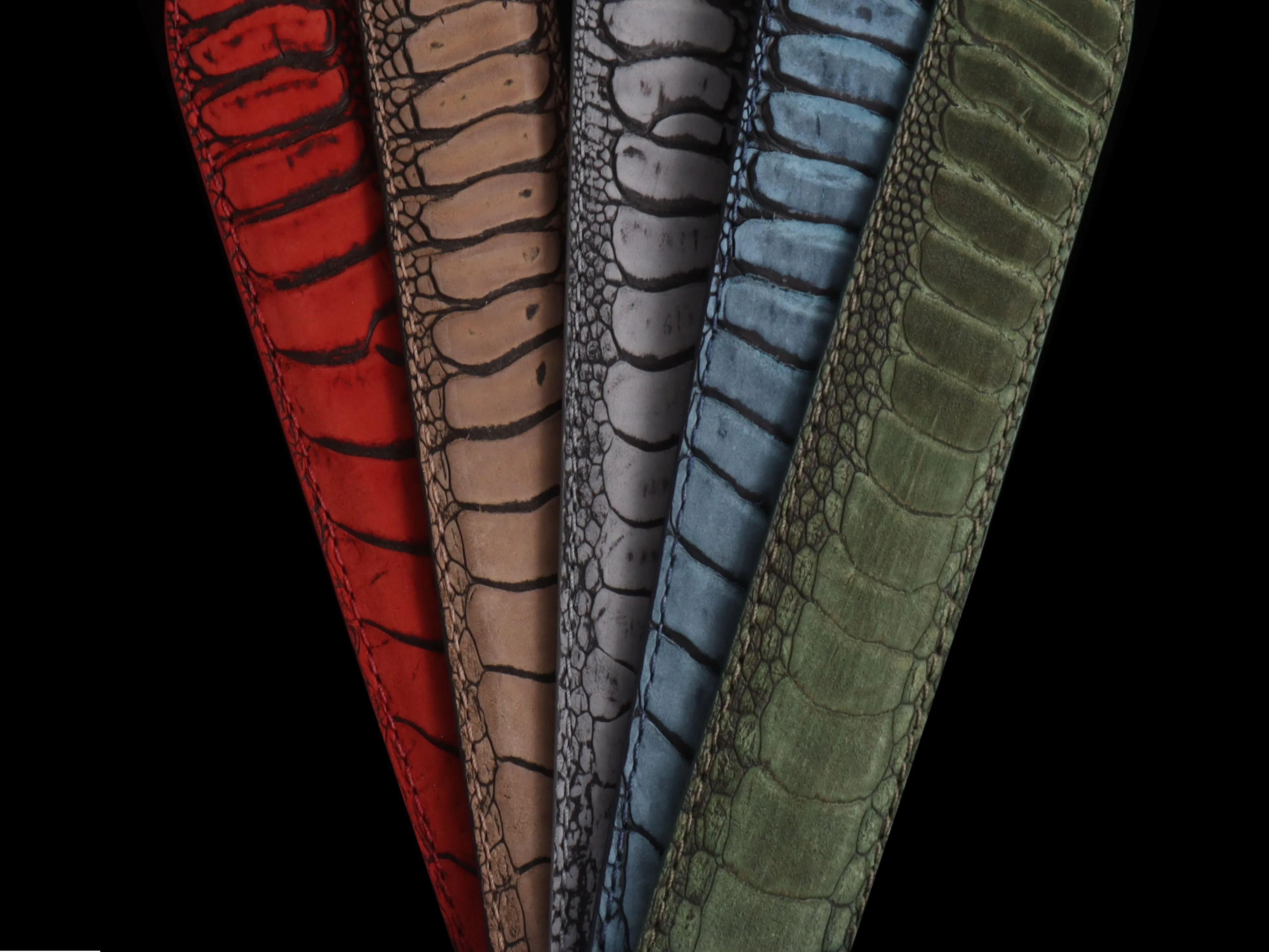 In Stock Suede Ostrich Leg Belts