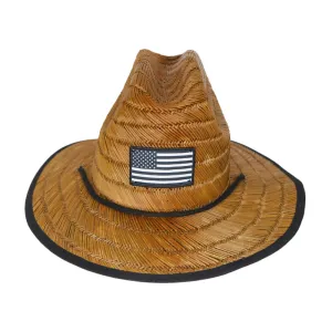 Infant Hat For Sun | American Flag Straw Hat