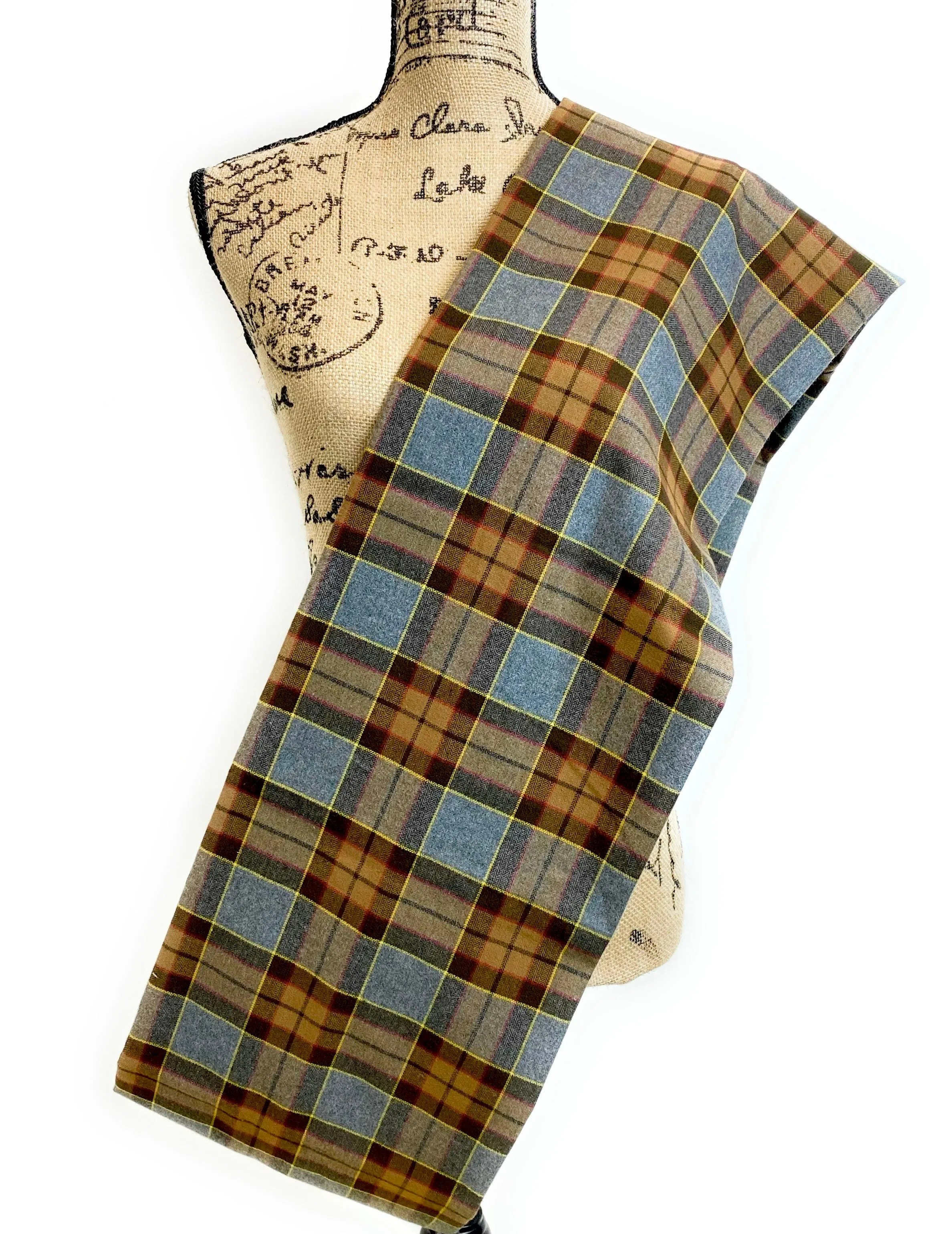 Infinity Scarf - Outlander Clan Fraser Inspired Gray, Brown, Yellow, and Red Cotton Flannel