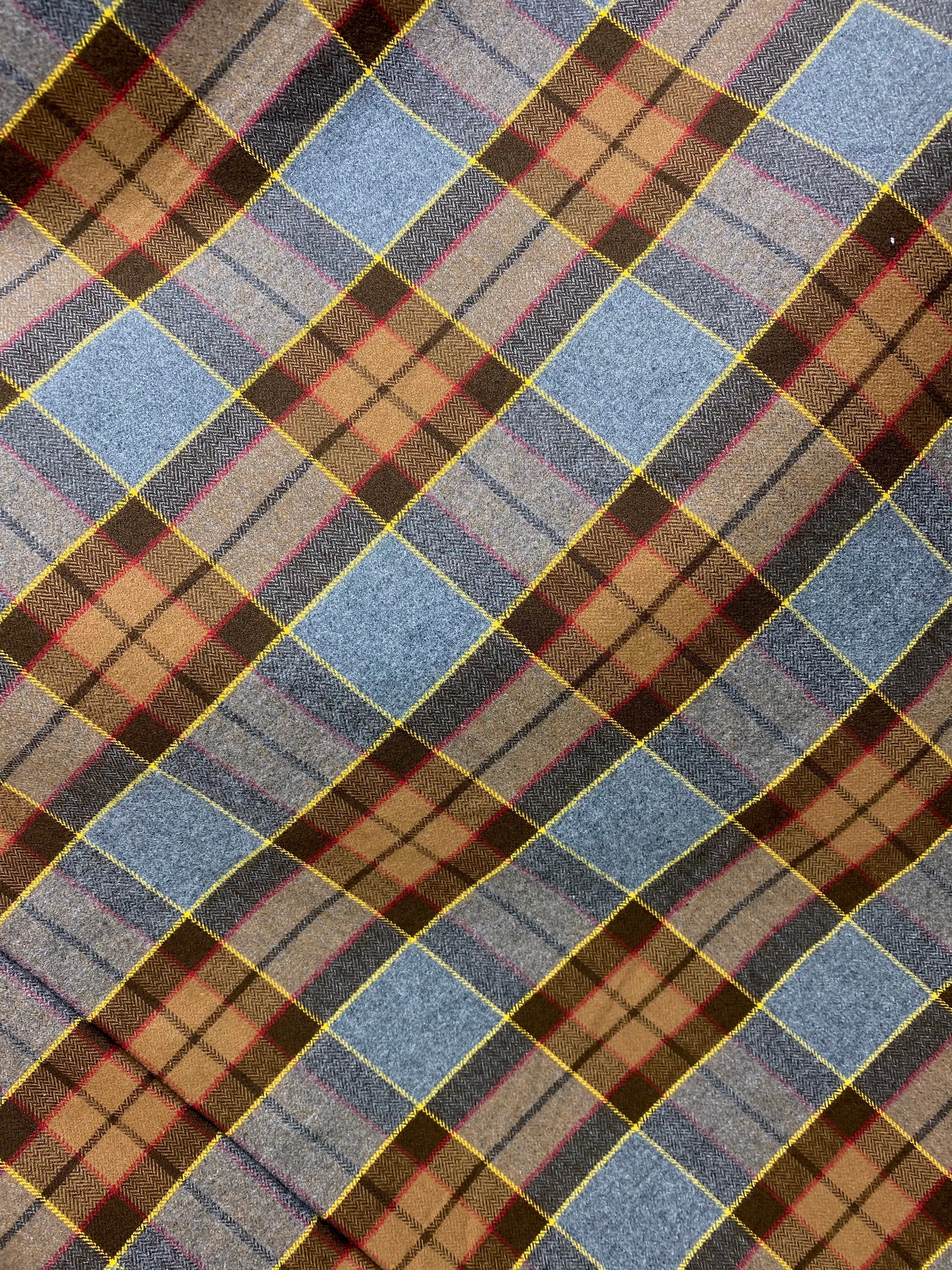 Infinity Scarf - Outlander Clan Fraser Inspired Gray, Brown, Yellow, and Red Cotton Flannel