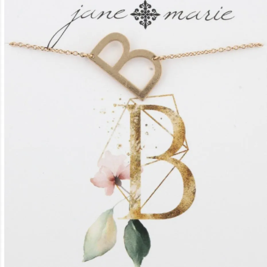 Initial Necklaces: Gold