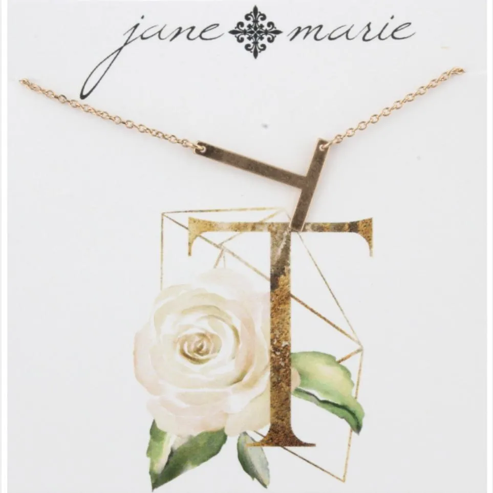 Initial Necklaces: Gold