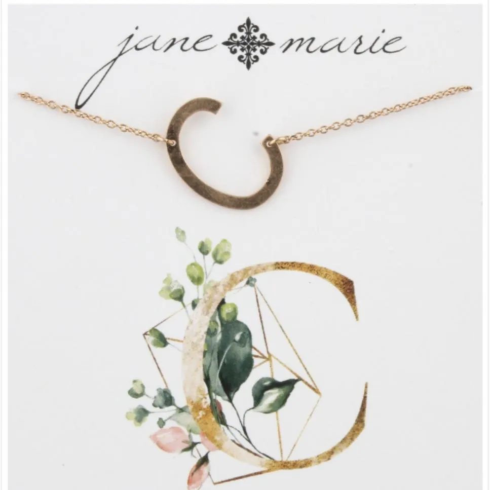 Initial Necklaces: Gold