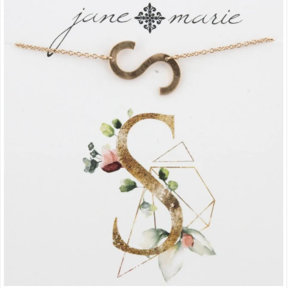 Initial Necklaces: Gold