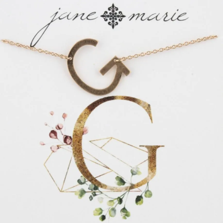 Initial Necklaces: Gold