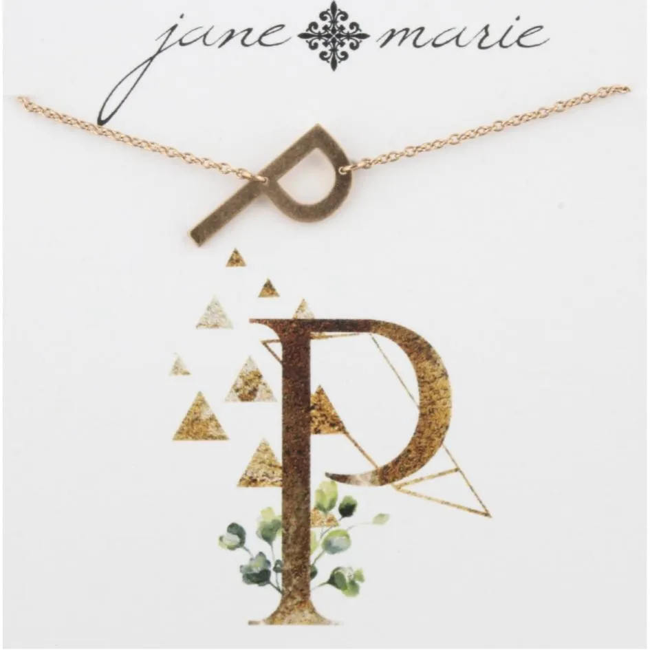 Initial Necklaces: Gold