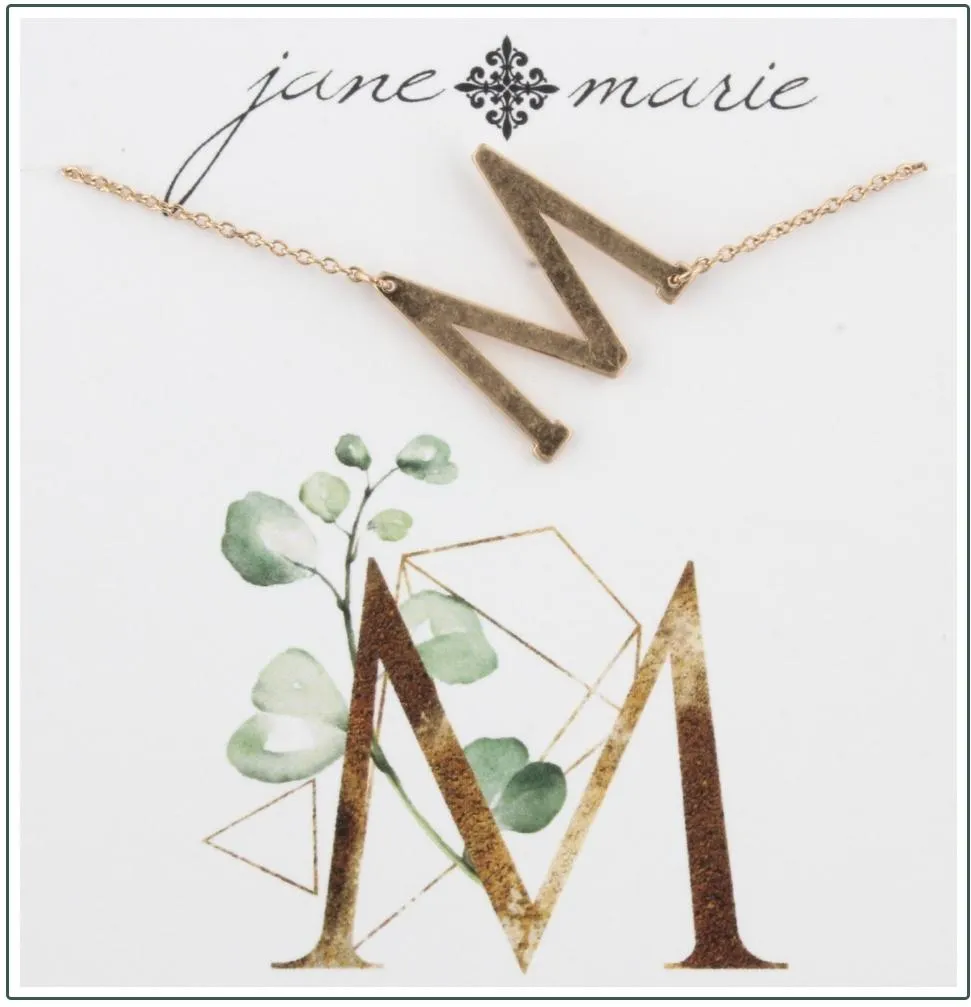 Initial Necklaces: Gold