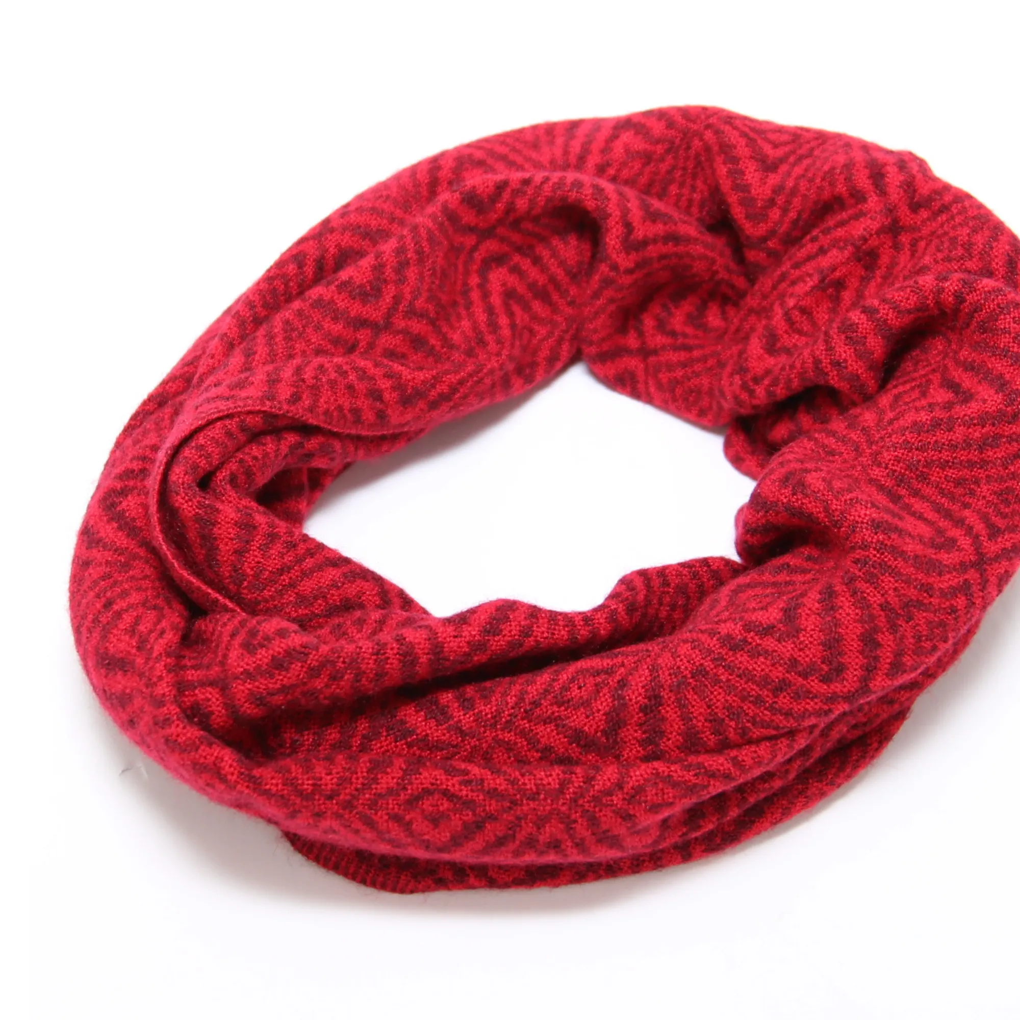 Intense Red Alpaca Infinity Scarf