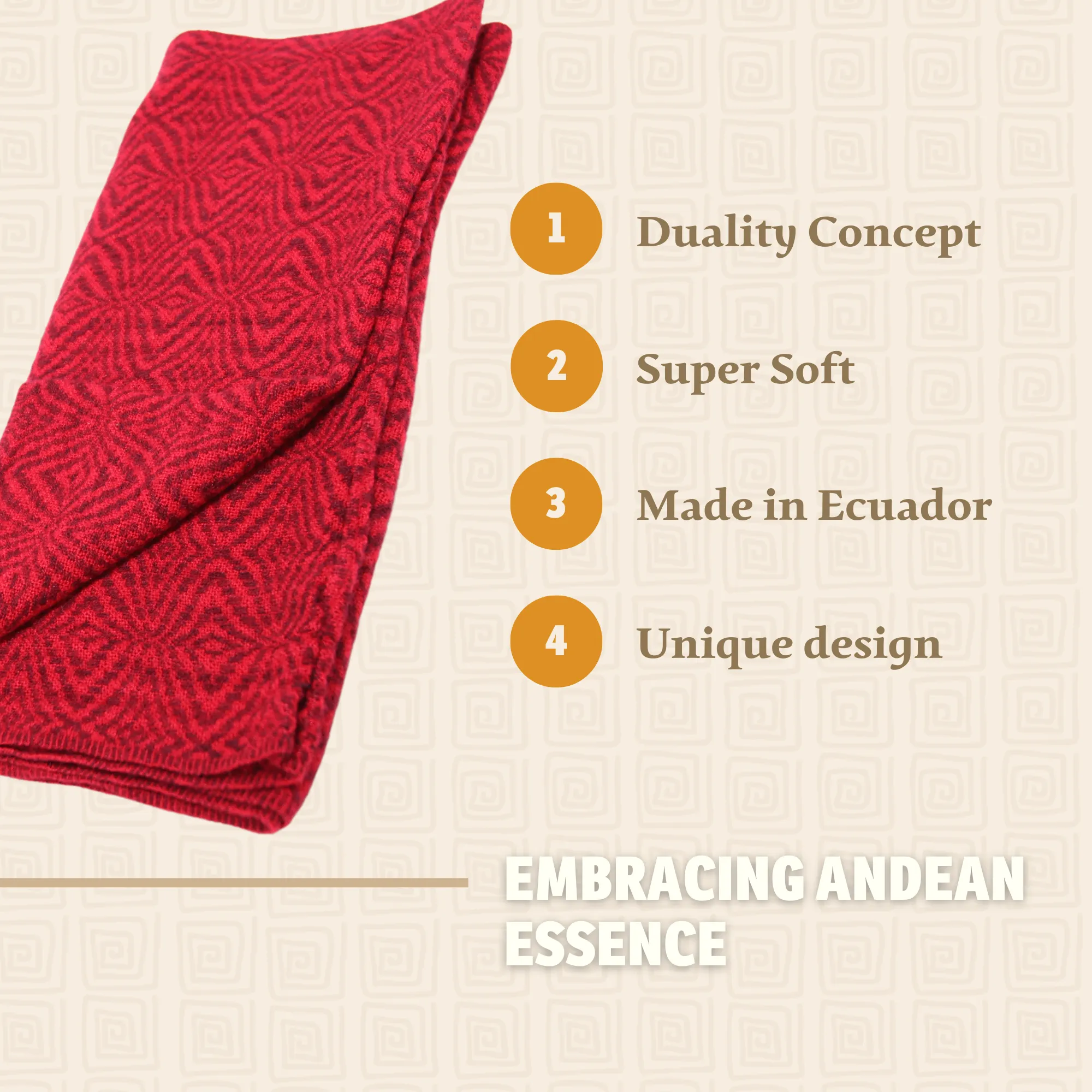 Intense Red Alpaca Infinity Scarf