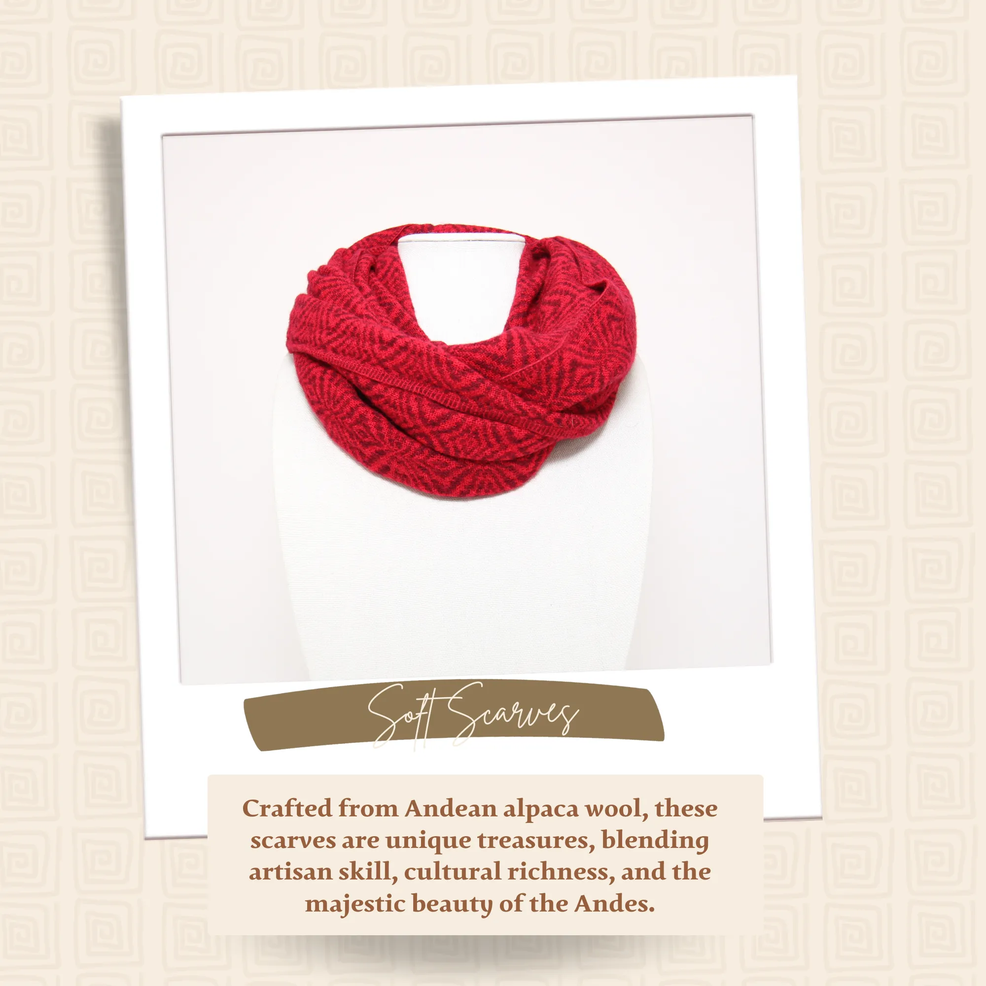 Intense Red Alpaca Infinity Scarf