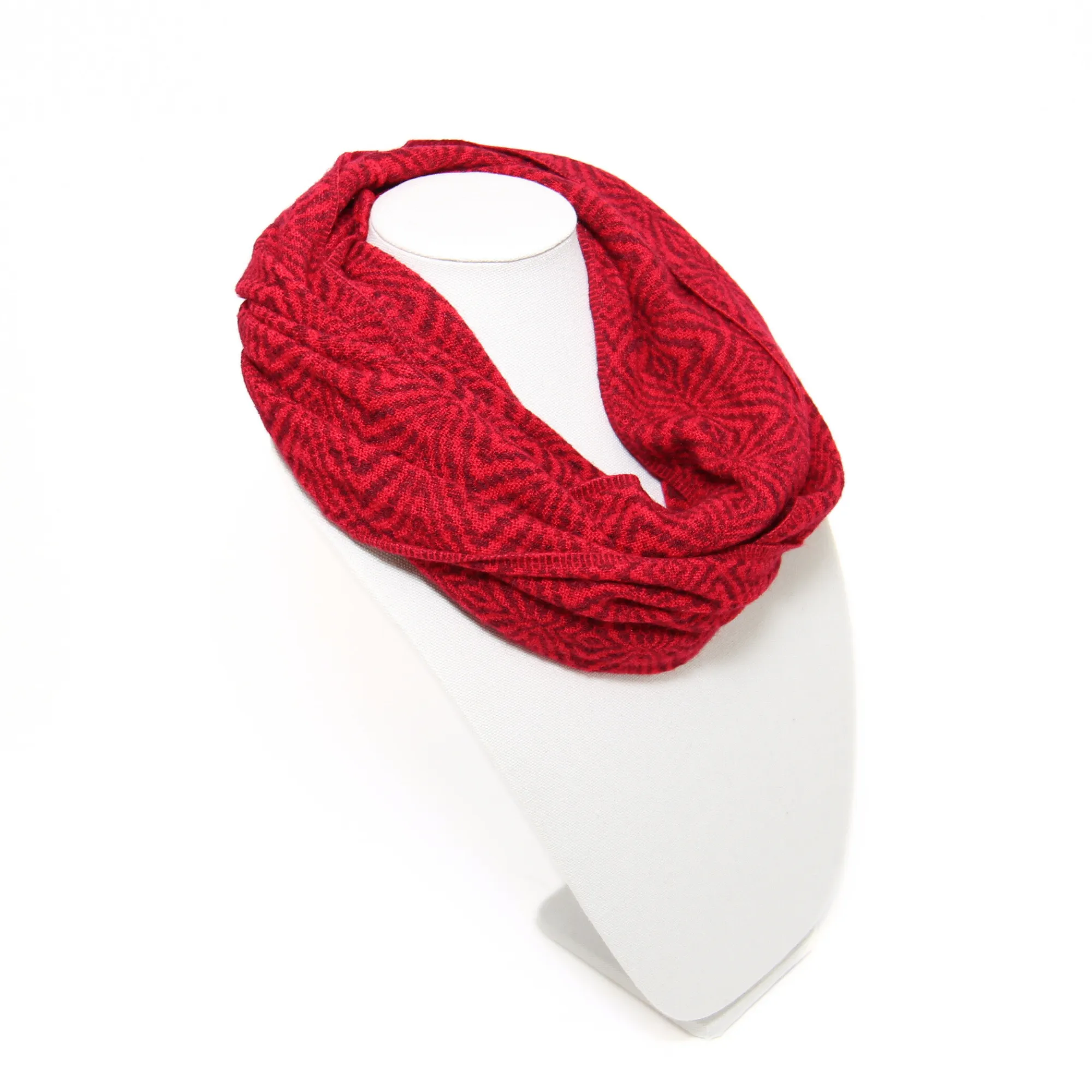 Intense Red Alpaca Infinity Scarf