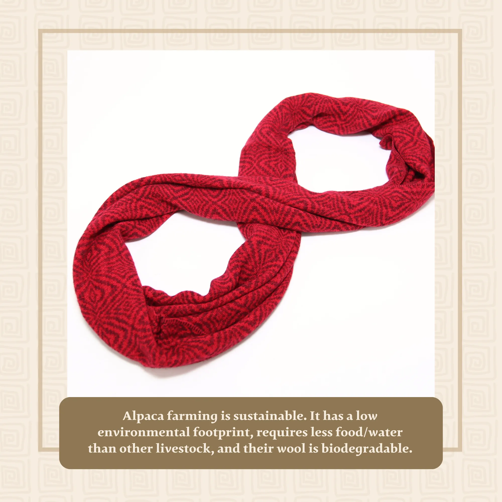 Intense Red Alpaca Infinity Scarf