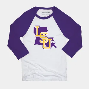 Interlocking LSU Retro Baseball Tee