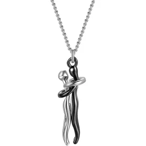 Intimate Couple Hugging Pendant Necklace