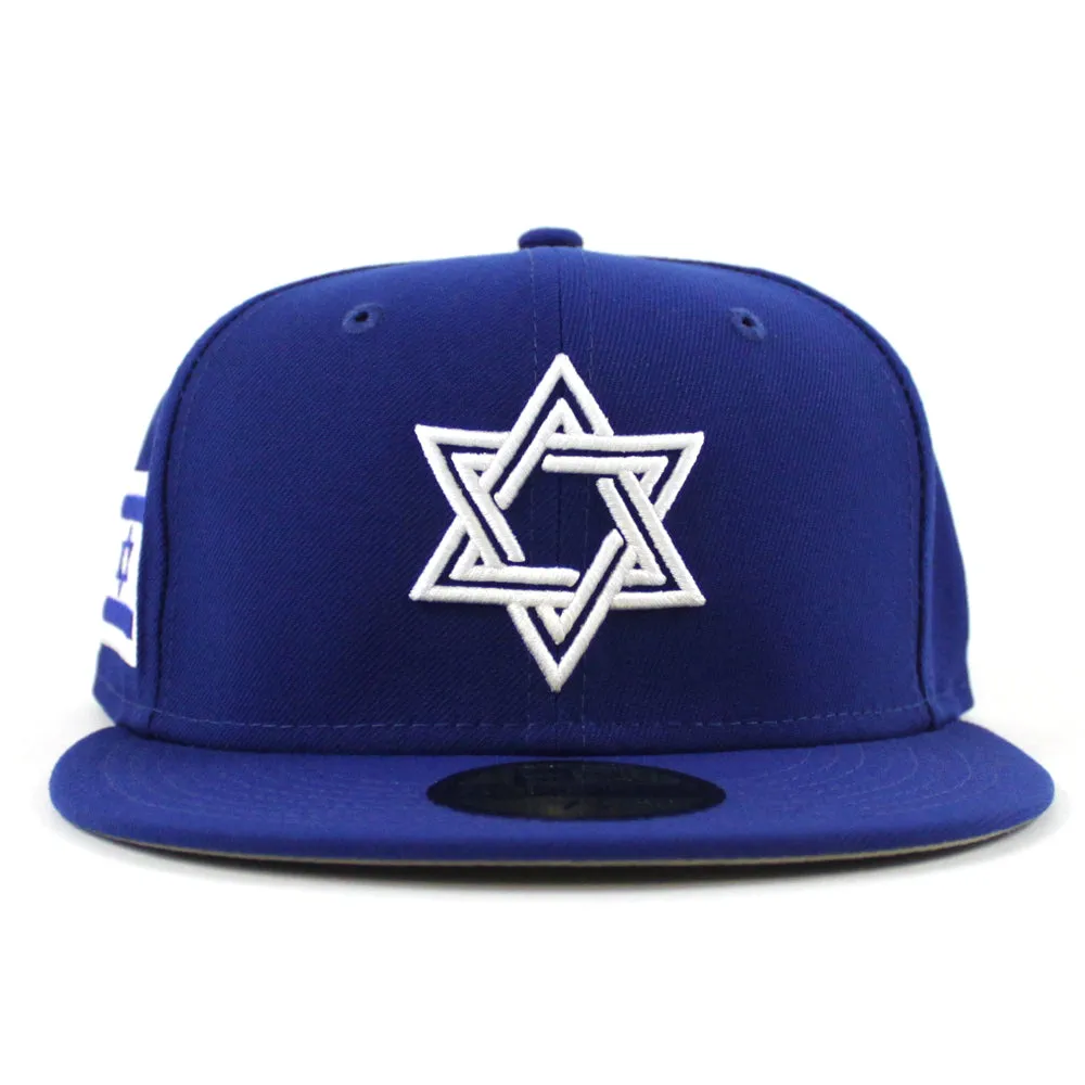 Israel 2023 World Baseball Classic (WBC) New Era 59Fifty Fitted Hat (Blue Gray Under Brim)