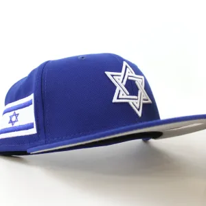 Israel 2023 World Baseball Classic (WBC) New Era 59Fifty Fitted Hat (Blue Gray Under Brim)